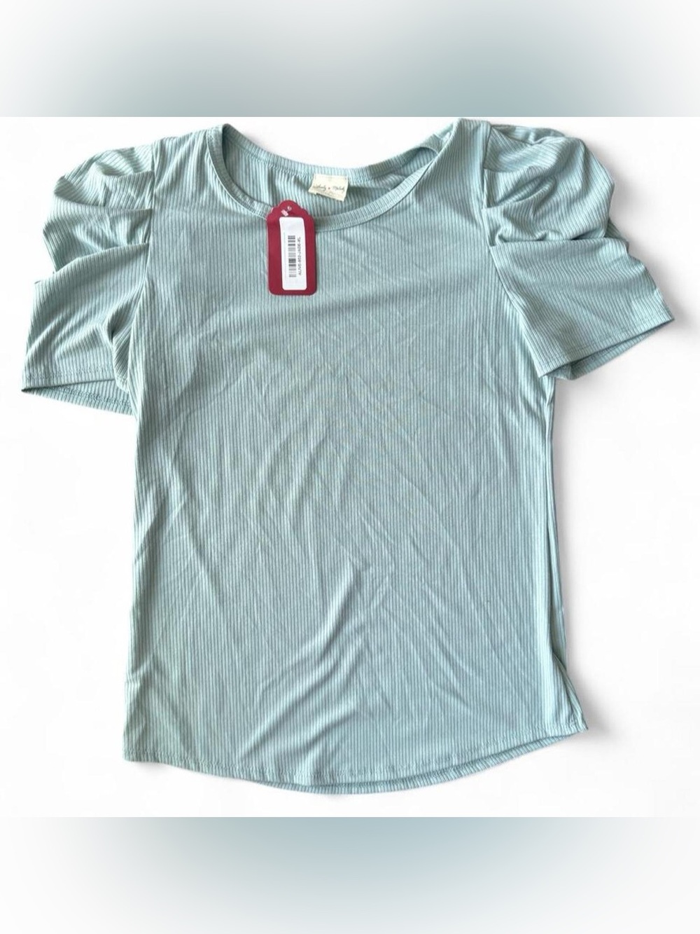Lovely Melody Mint Ribbed Scoop Neck Top